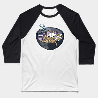 Ramen Noodle Kitten Baseball T-Shirt